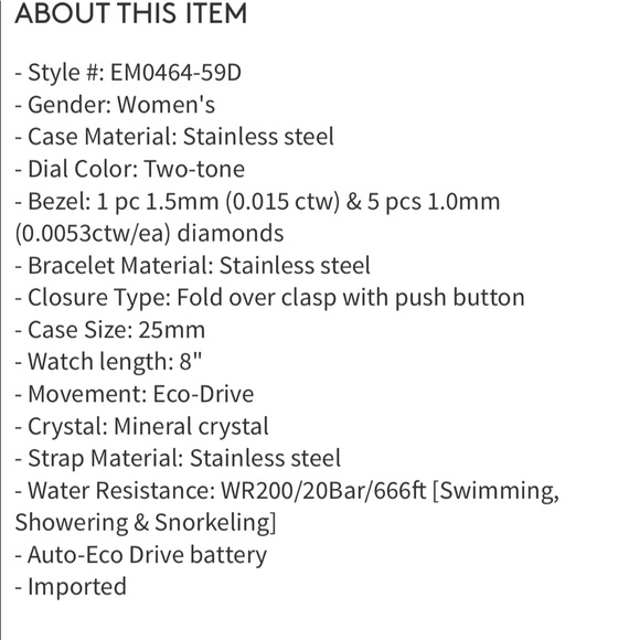 NEW • Citizen • Carina Two Tone Diamond Watch - Picture 5 of 8